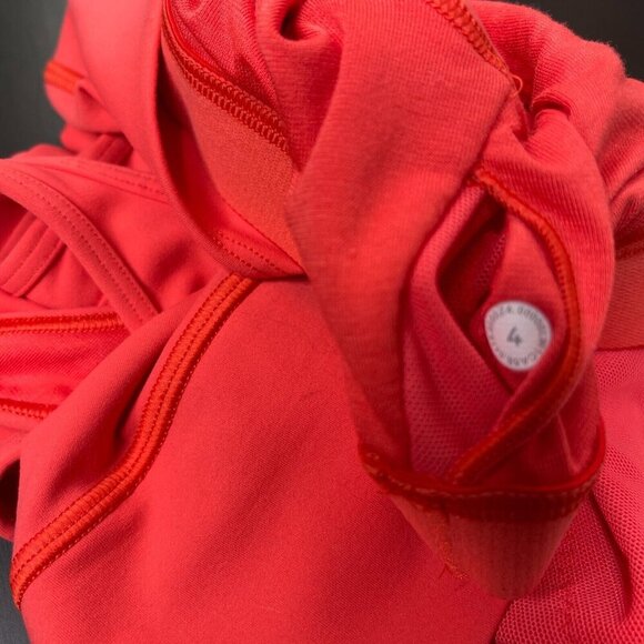 LULULEMON Mastered Motion Long Line Tank Top Size 4 Coral Red *No Removable Pads - Picture 4 of 12